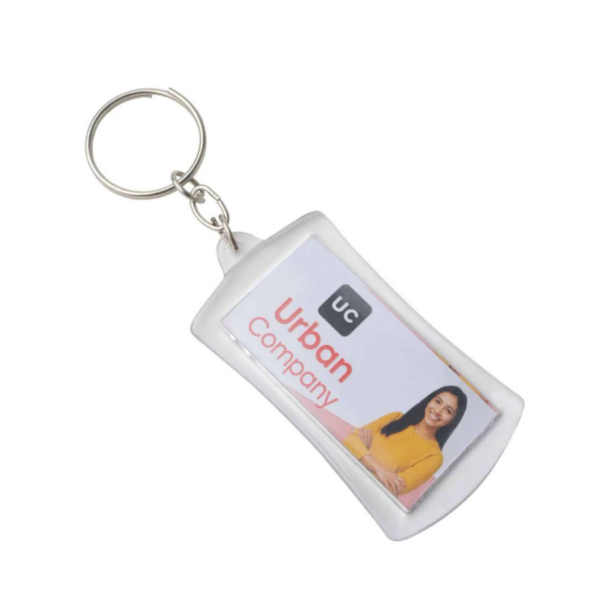 62 Slim Rectangle Multicolor Plastic Keychain — 62