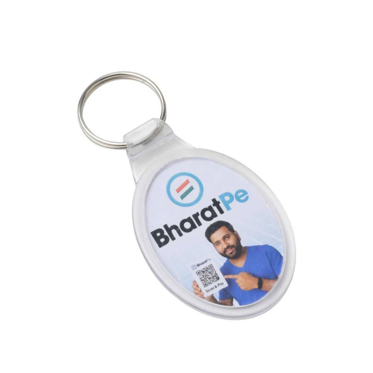 63 Round Photo Multicolor Plastic Keychain — 63