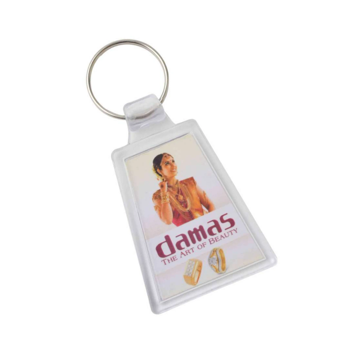 64 Tall Rectangle Photo Multicolor Plastic Keychain — 64