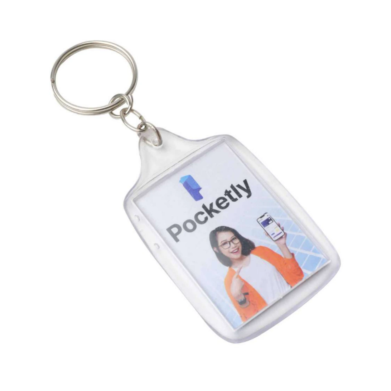70 Portrait Rectangle Photo Multicolor Plastic Keychain — 70