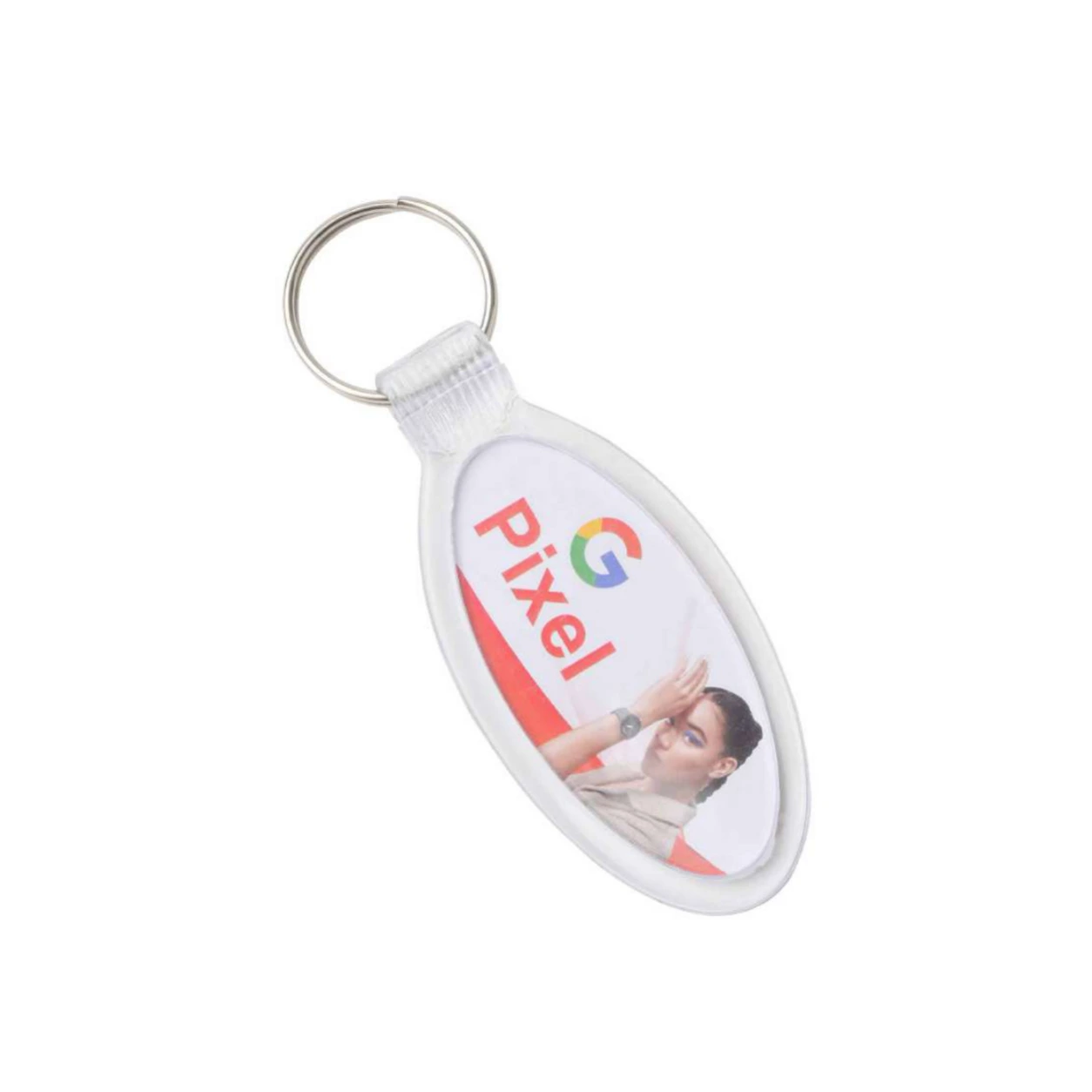 71 Oval Photo Multicolor Plastic Keychain — 71