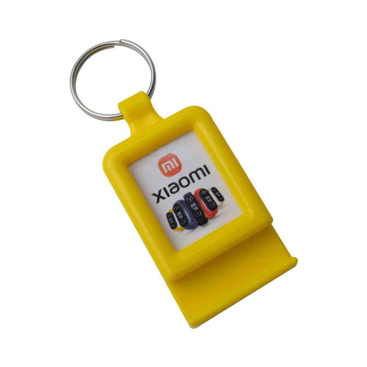 72 Yellow Rectangular Photo Mobile Stand ABS Plastic Keychain — 72