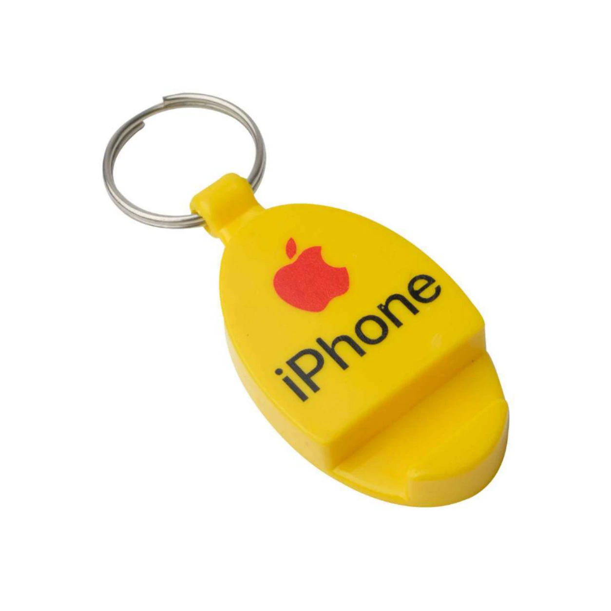 75 Yellow Round Mobile Stand ABS Plastic Keychain — 75