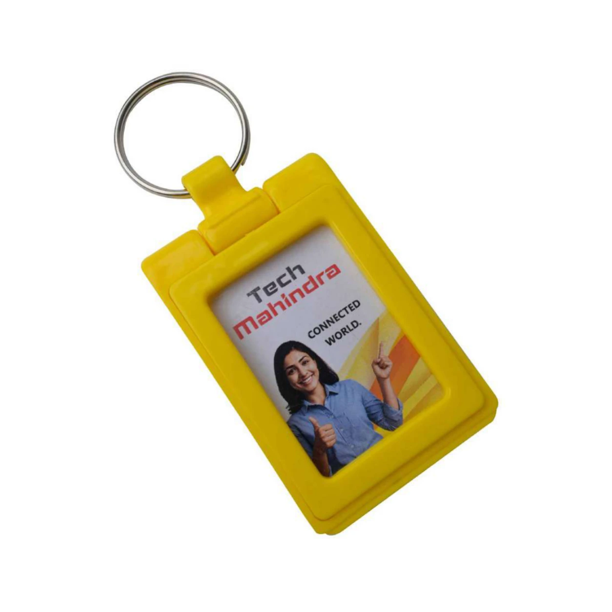 80 Yellow Wide Photo Mobile Stand ABS Plastic Keychain — 80