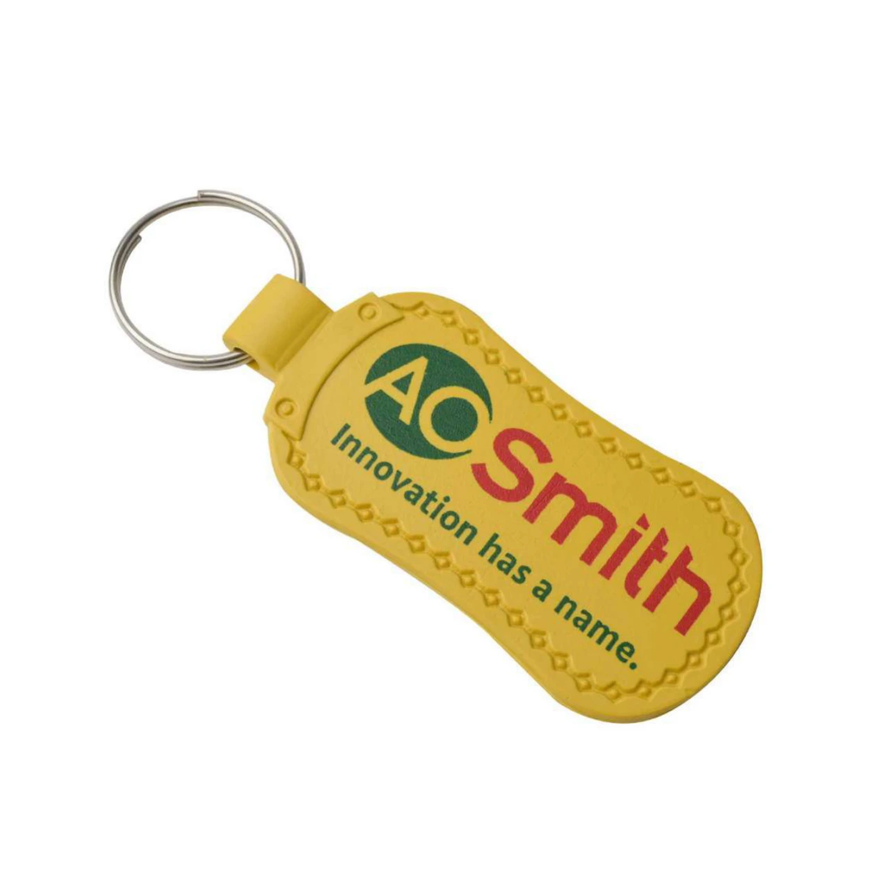 102 Yellow Ornamental Tag ABS Plastic Keychain — 102