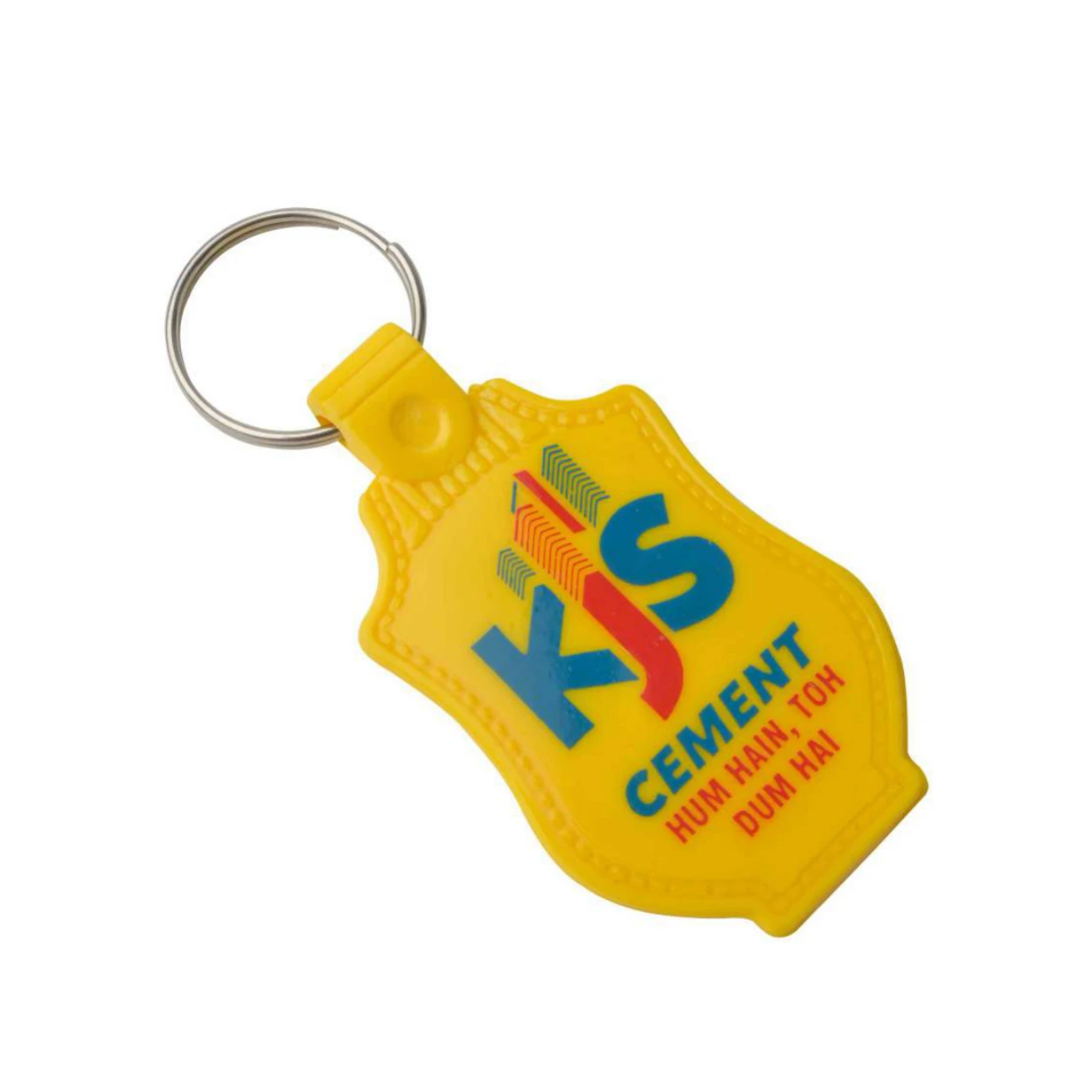 109 Yellow Ornamental Shield ABS Meena Plastic Keychain — 109