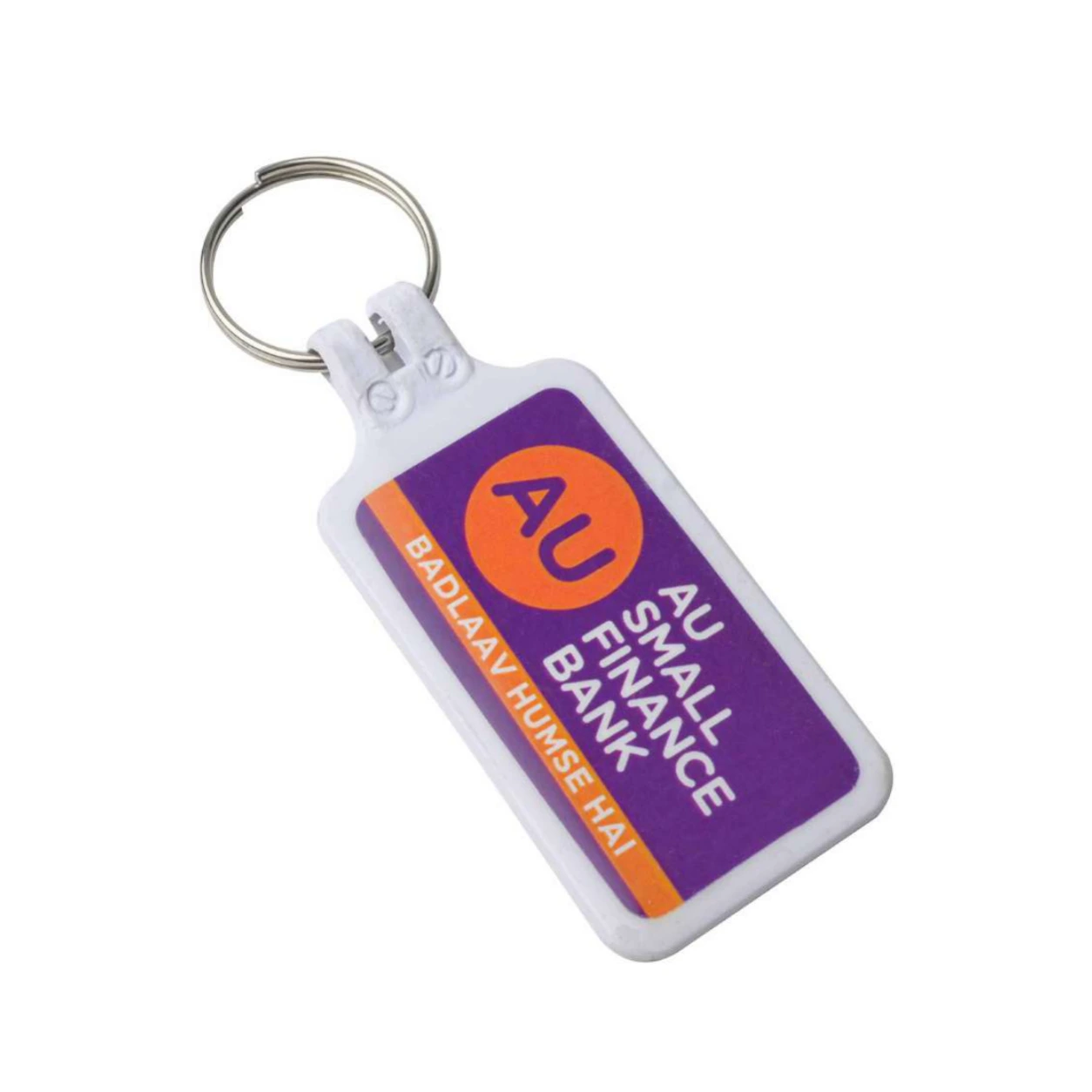 127 Grey Rectangle Photo ABS Meena Plastic Keychain — 127