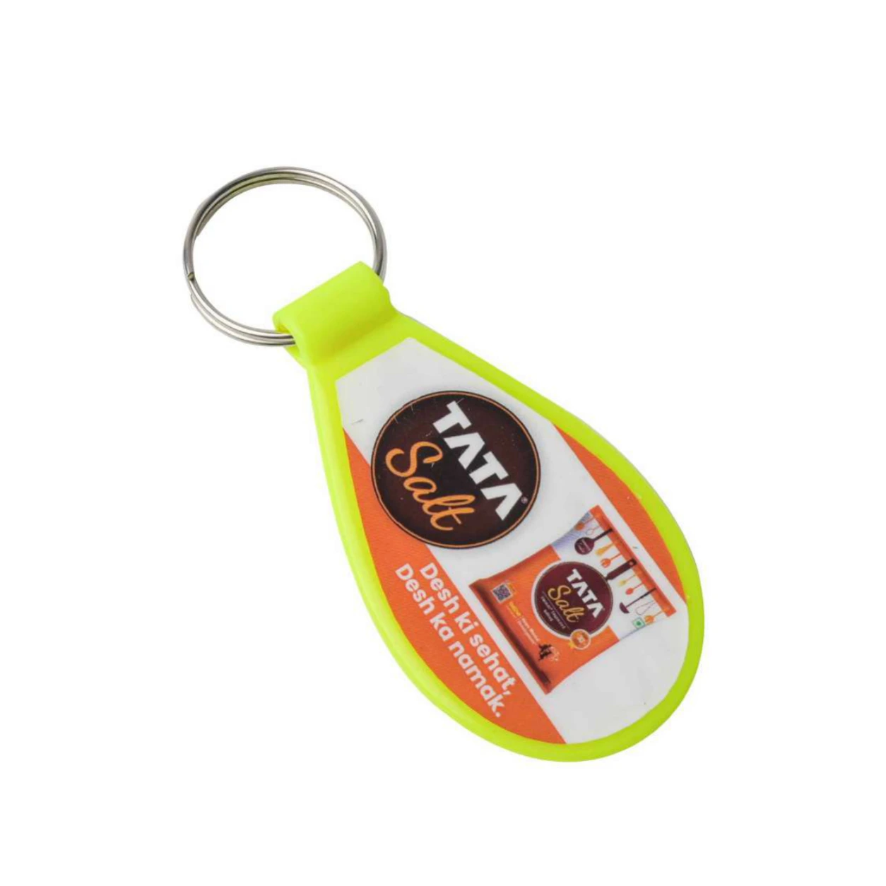 129 Lime Teardrop Photo ABS Meena Plastic Keychain — 129