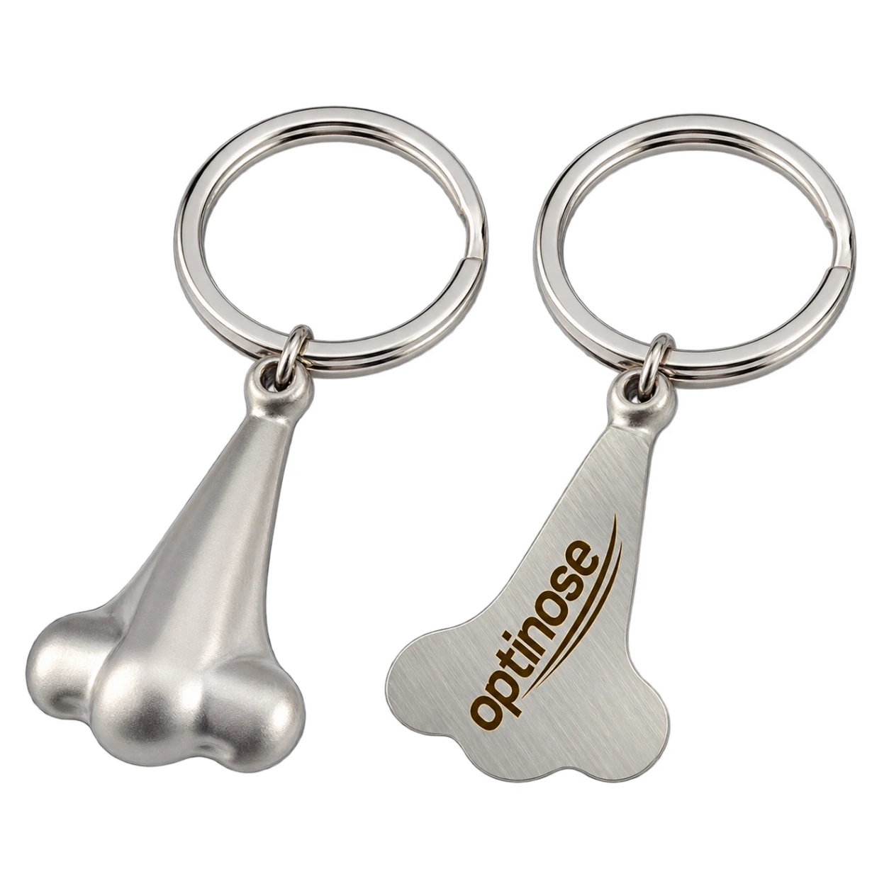5152 Nose-Shaped Metal Keychain – Single Side Engraving — 5152